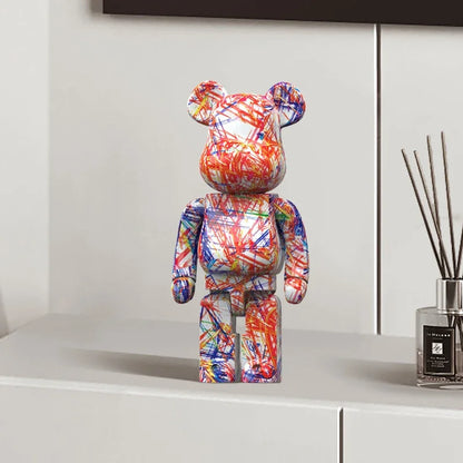 Graffiti Bear Figurine 10 Inch Abstract Animal Home Decor Storage Jar Musecub NaLani