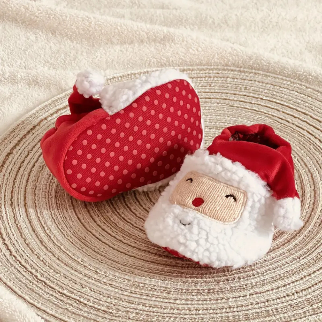 Warm Christmas Santa Slippers for Kids Cozy Holiday Red NALANI