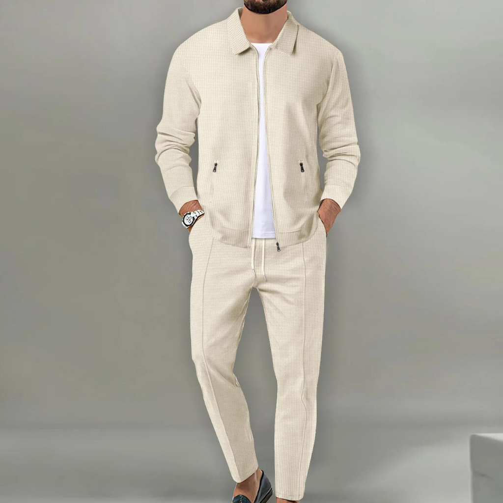Men's Tracksuit Set - 2-Piece Zip Jacket and Slim Trousers