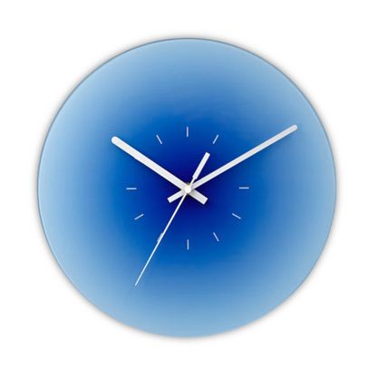 Stunning Glass Wall Clock Design For Modern Living Rooms Blue Without numbers NALANI