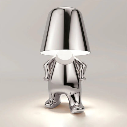 Unique Thinker Lamp Decor for Stylish Home Accent or Gift Silver - Who NaLani