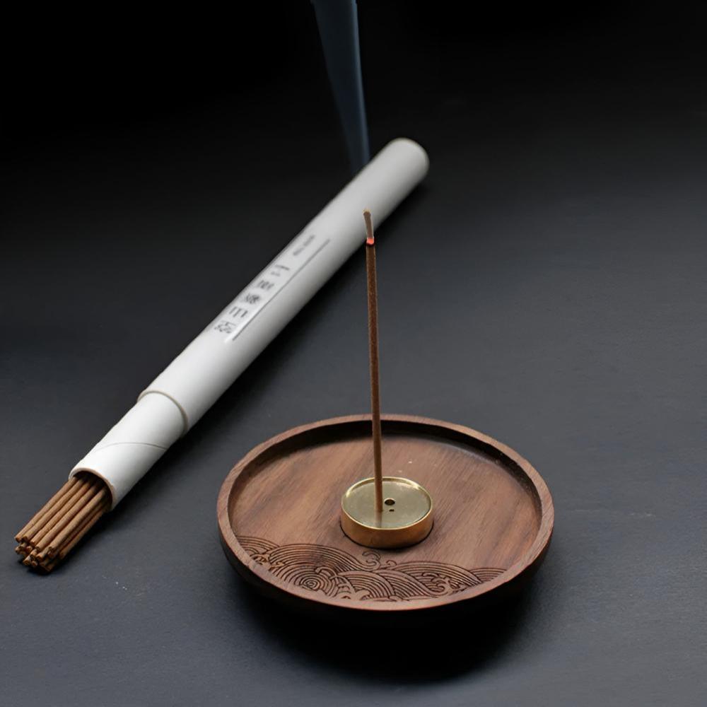 Balinese Wooden Incense Holder Copper Inlay Meditation NALANI