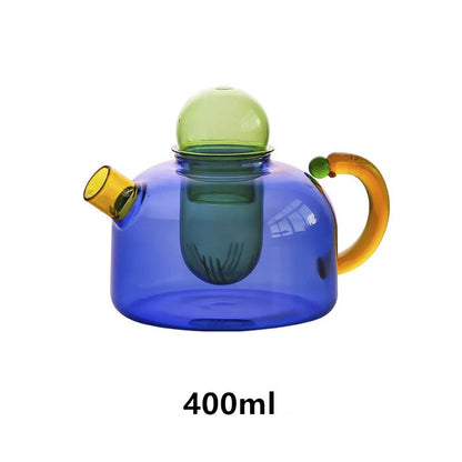 Neo Tokyo Teapot and Mug Set Modern Neon Glass Design Blue Teapot NaLani