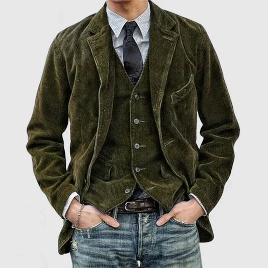 Marbo | Mens Vintage Cuffed Velvet Jacket For Classic Style