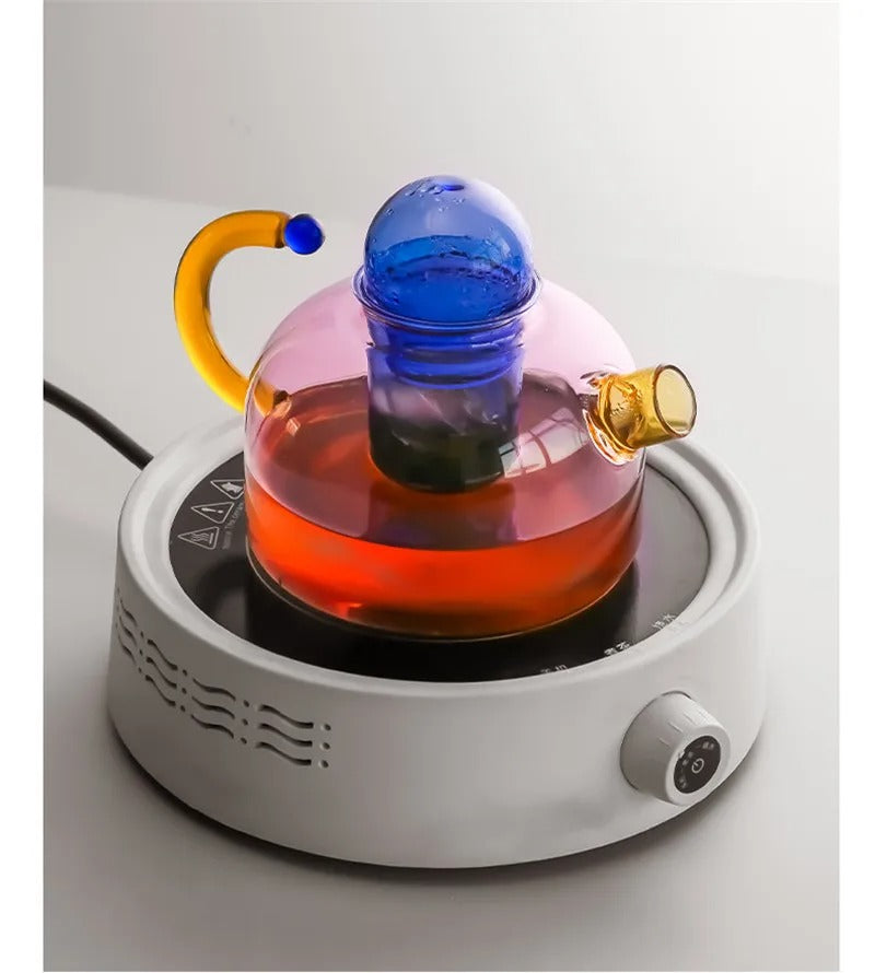 Neo Tokyo Teapot and Mug Set Modern Neon Glass Design NaLani