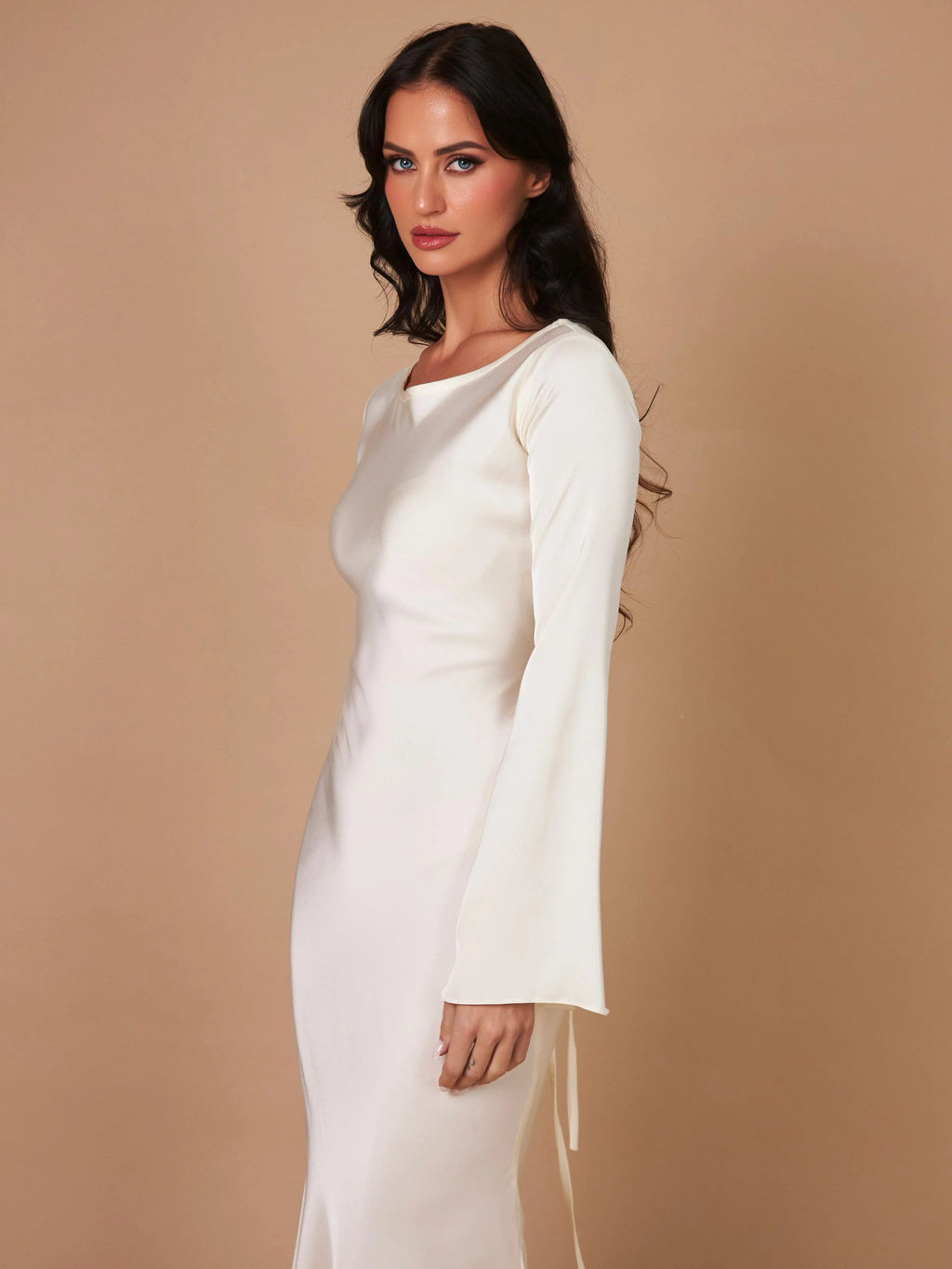 Women’s Long Sleeve Dress | Maxi With Clean Lines And Sleek Silhouette For Day To Night Wear, Effortless Maxi