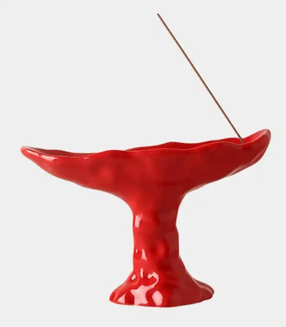Elegant Ceramic Incense Burner Home Decor Available in Red White Black Red NALANI