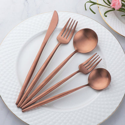 Slim Stainless Steel Cutlery Set 16 or 20 Piece Dining Rose Gold 20 Piece Set NALANI