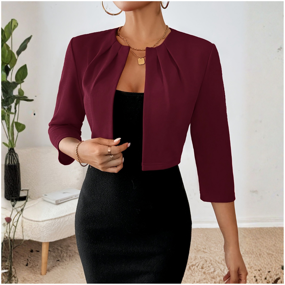 Women’s Short Blazer Jacket | Detail Design With Cropped Fit Structured Fit For All Day Comfort And Office Ready Style