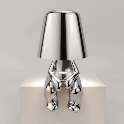 Unique Thinker Lamp Decor for Stylish Home Accent or Gift Silver - When NaLani