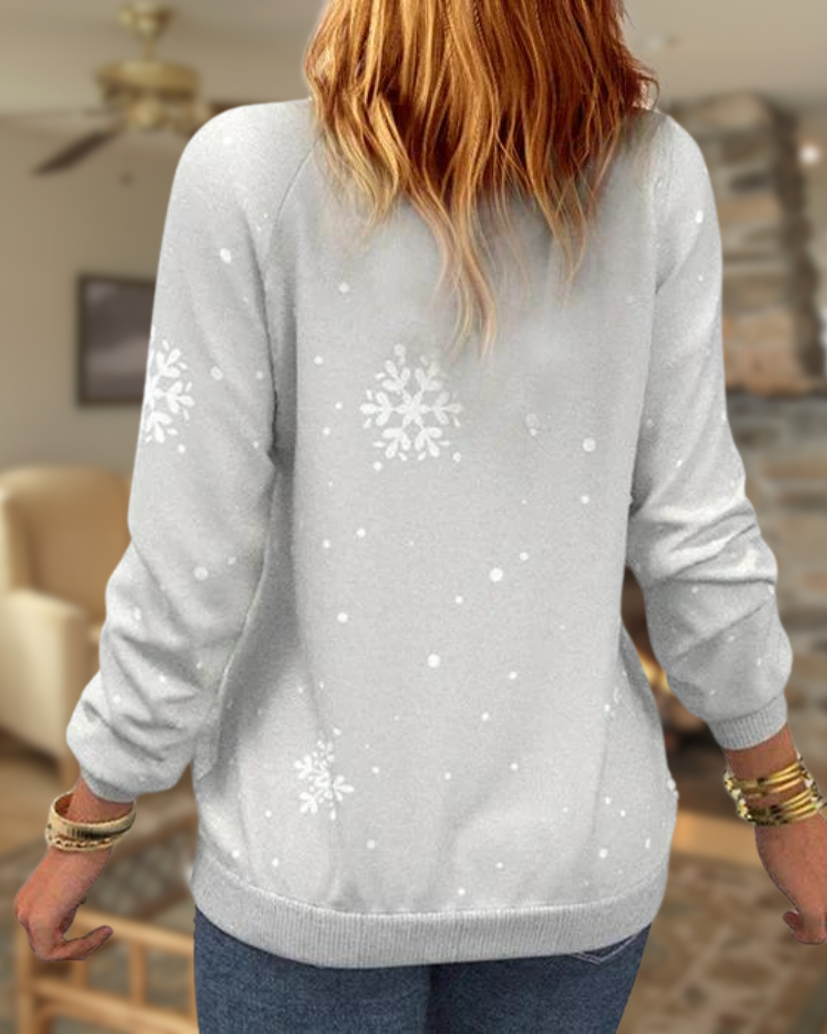 Elegant Warm Winter Christmas Hoodie Sweater With Festive Motifs-Sweaters-Calora-NaLani