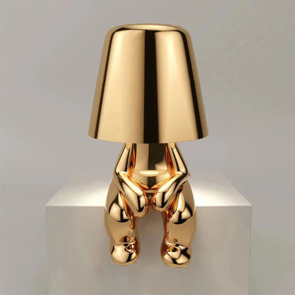 Unique Thinker Lamp Decor for Stylish Home Accent or Gift Gold - When NaLani