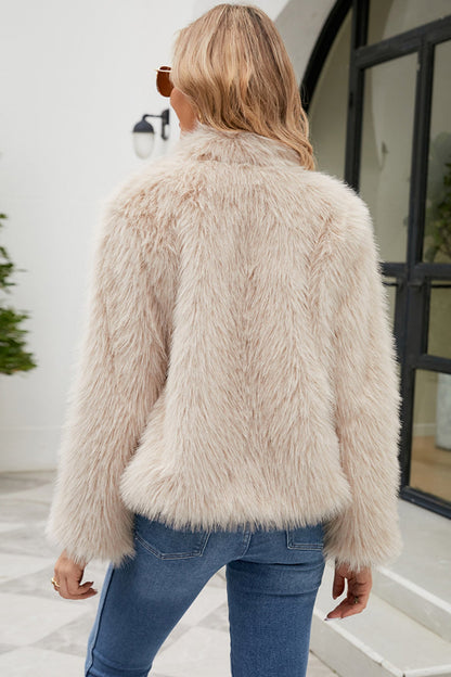 Elegant Faux Fur Trim Winter Coat Warm Stylish For Women NALANI