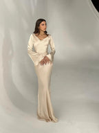 Women’s Long Sleeve Dress | Maxi With Clean Lines And Sleek Silhouette For Day To Night Wear, Effortless Maxi