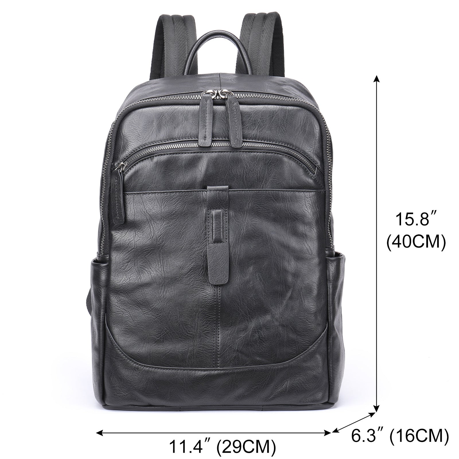 Leather Laptop Backpack 15.6 Inch For Business Travel-Handtassen-NaLani