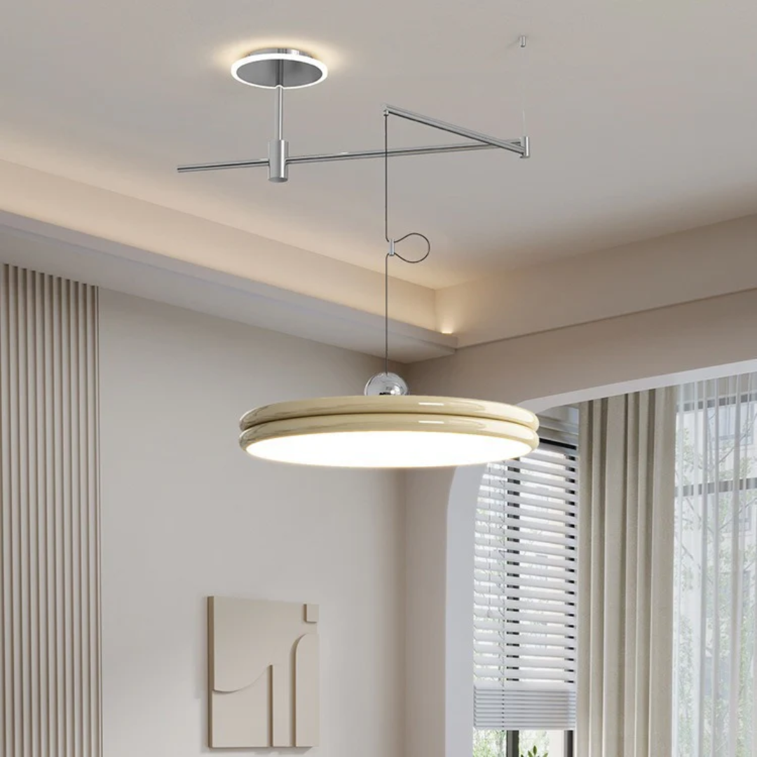 Modern Adjustable Arm Pendant Light For Dining Table Cream NALANI