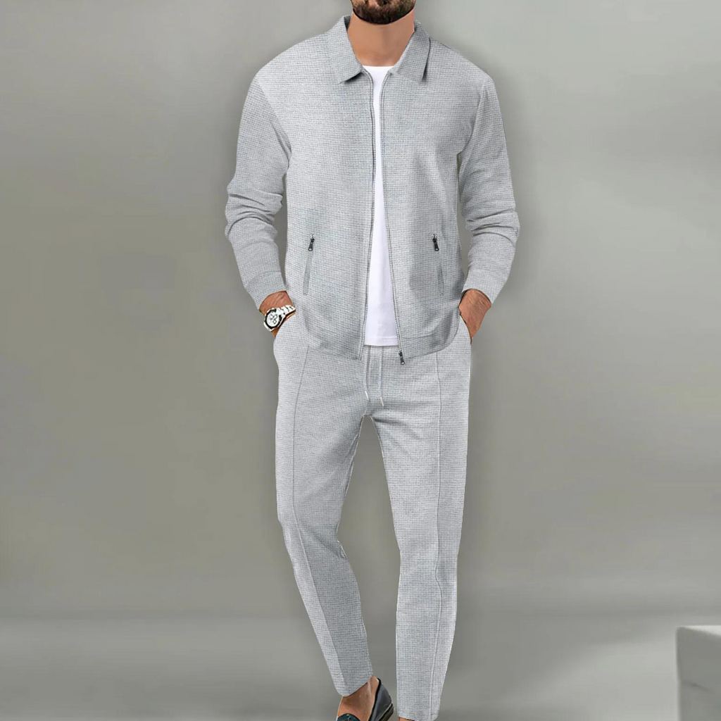 Men's Tracksuit Set - 2-Piece Zip Jacket and Slim Trousers