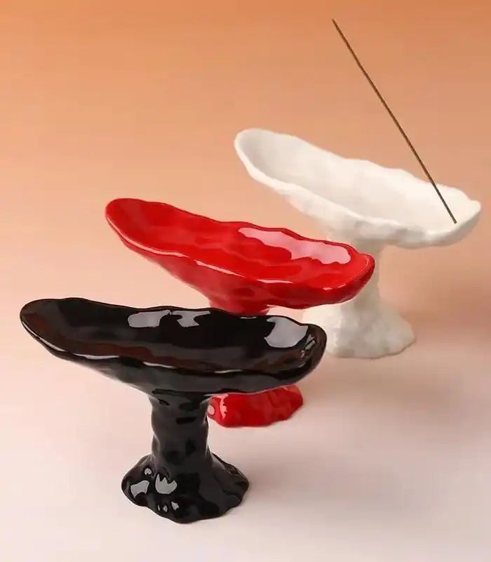 Elegant Ceramic Incense Burner Home Decor Available in Red White Black NALANI