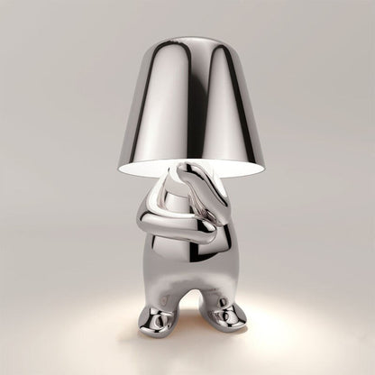 Unique Thinker Lamp Decor for Stylish Home Accent or Gift Silver - Why NaLani