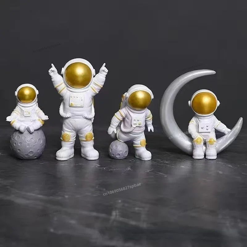 4 Piece Astronaut Figure Statue Figurine Educational Toy Home Decor Atlas Yellow 4pcs NaLani