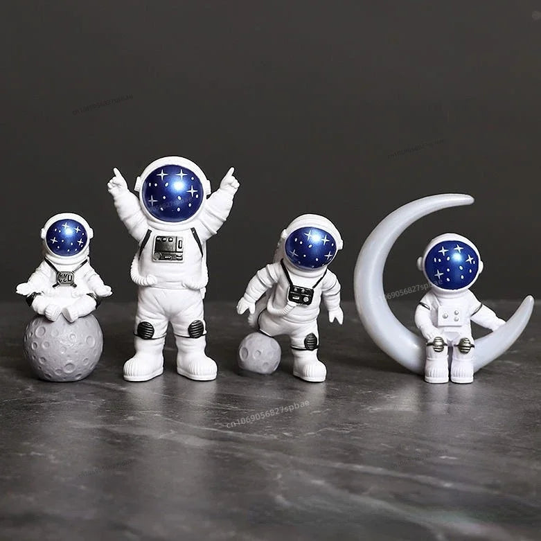 4 Piece Astronaut Figure Statue Figurine Educational Toy Home Decor Cosmo Blue 4pcs NaLani