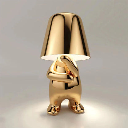 Unique Thinker Lamp Decor for Stylish Home Accent or Gift Gold - Why NaLani