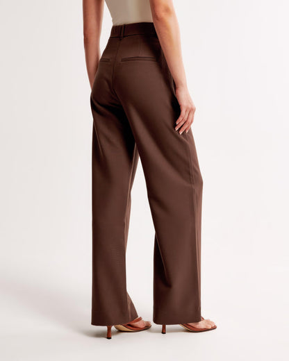 High Waist Pleated Leg Trousers With Tailored Fit For Women