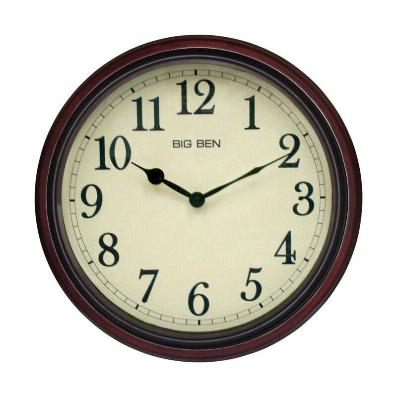 Timeless Classic Wall Clock in Brown Wood for Elegant Interiors NALANI