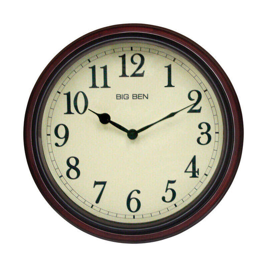 Timeless Classic Wall Clock in Brown Wood for Elegant Interiors NALANI