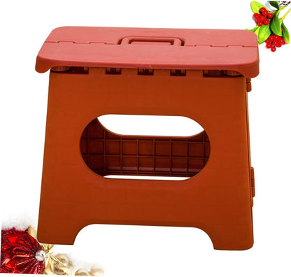 Lightweight Portable Foldable Step Stool With Carry Handle Red Medium NALANI