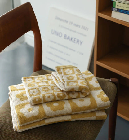 Elegant Cotton Polyester Bath Towel Set for Comfort and Style Lemon Yellow NaLani