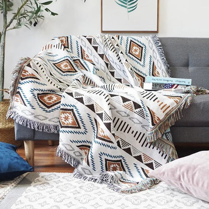 Vibrant Throw Blanket Collection with Braided Fringe Ends 11 NaLani