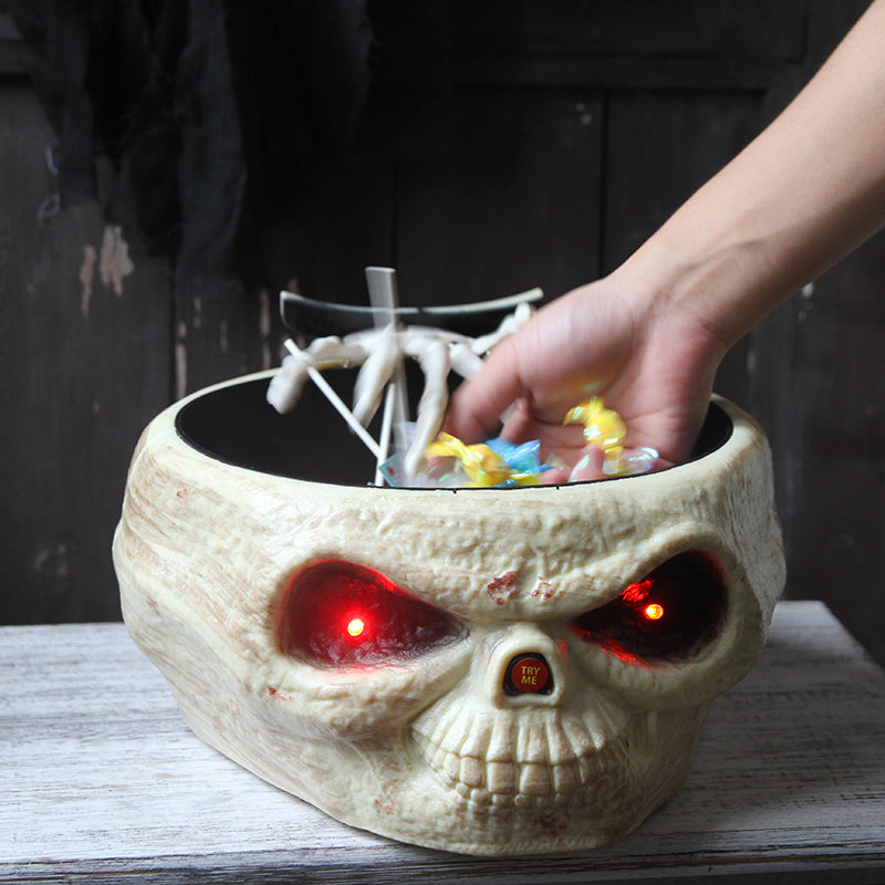 Electric Halloween Ghost Hand Candy Bowl for Spooky Treats White NALANI