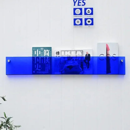 Wall Mounted PVC Shelves For Books And Magazines Storage Blue 50 cm NALANI