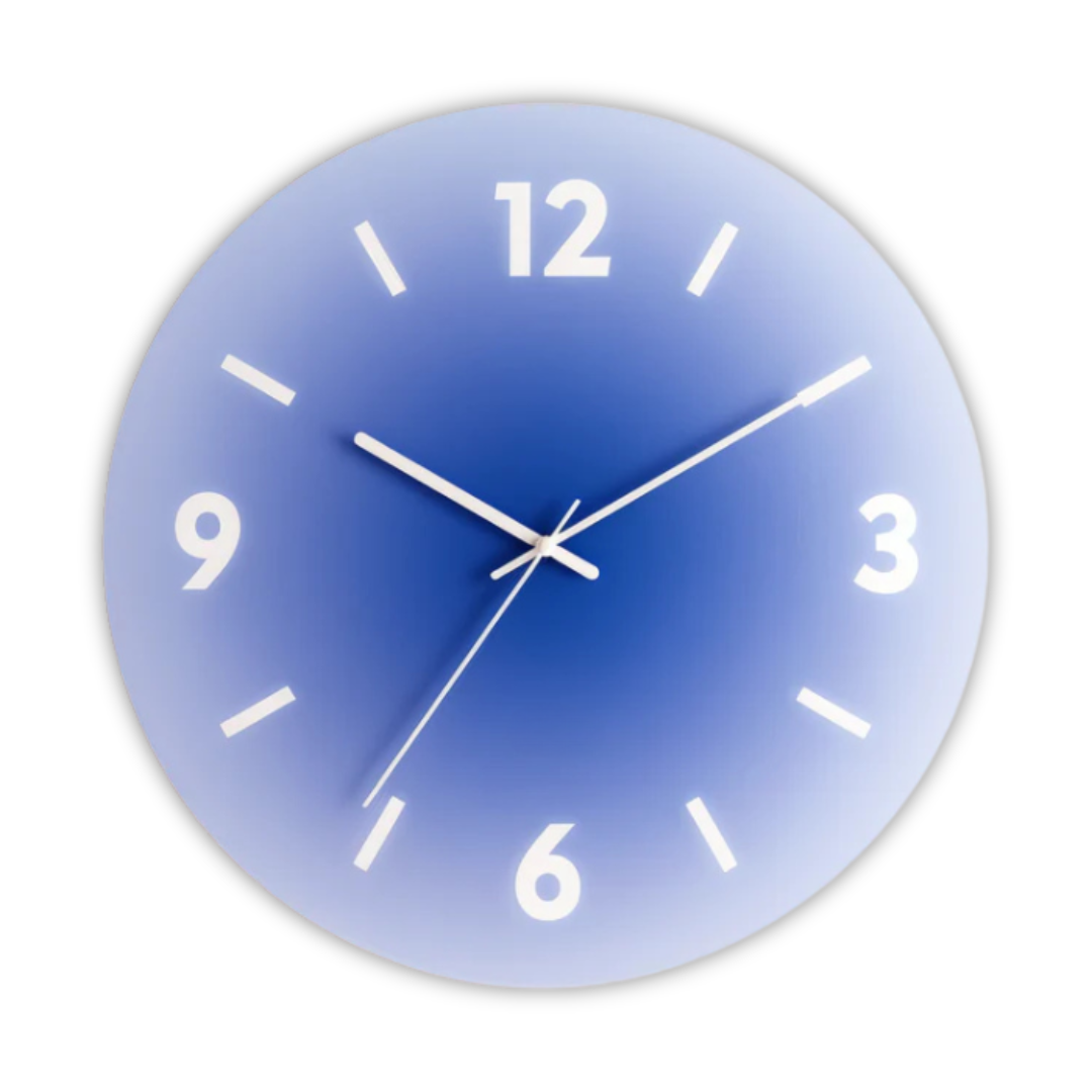 Stunning Glass Wall Clock Design For Modern Living Rooms Blue With numbers NALANI