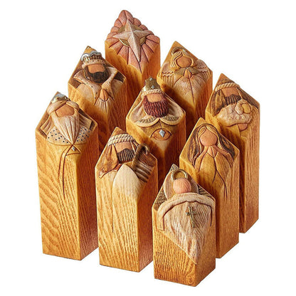 Elegant Christmas Nativity Pillar Figures Set of 9 for Decor NaLani