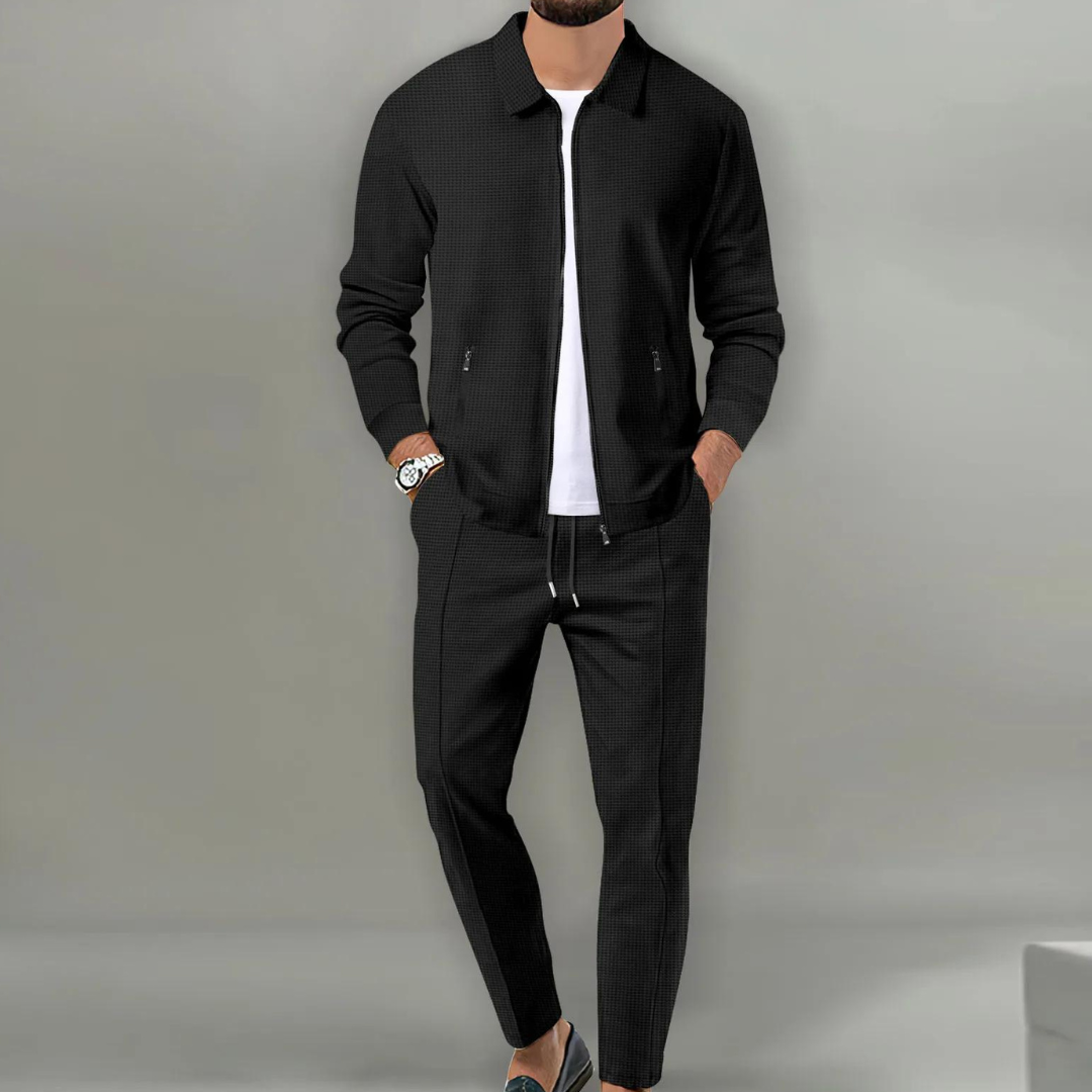 Men's Tracksuit Set - 2-Piece Zip Jacket and Slim Trousers