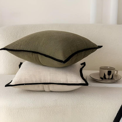 French Retro Black Border Cushion Covers Cotton Jacquard NALANI