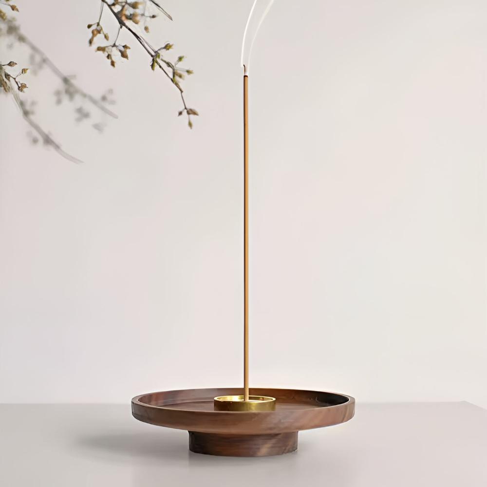 Balinese Wooden Incense Holder Copper Inlay Meditation NALANI