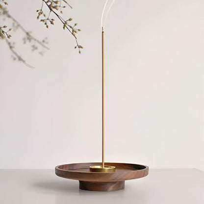Balinese Wooden Incense Holder Copper Inlay Meditation NALANI