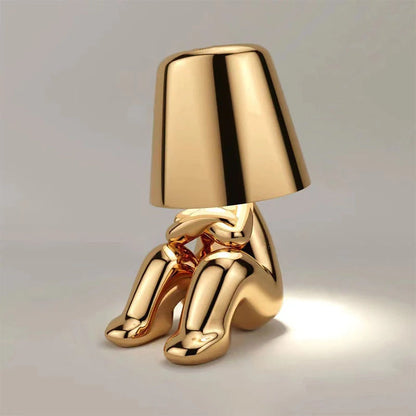 Unique Thinker Lamp Decor for Stylish Home Accent or Gift Gold - Where NaLani