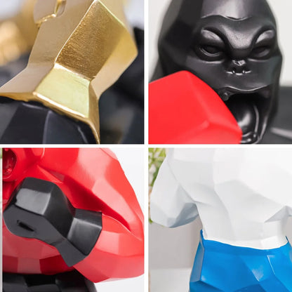 Geometric Gorilla Boxer Sculpture Unique Home Decor Accent Piece NaLani