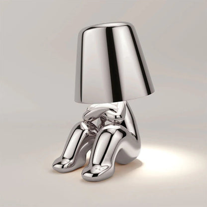 Unique Thinker Lamp Decor for Stylish Home Accent or Gift Silver - Where NaLani