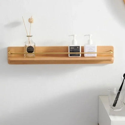 Bamboo Wall Mounted Coat Rack Shelf For Bathroom Entryway NALANI