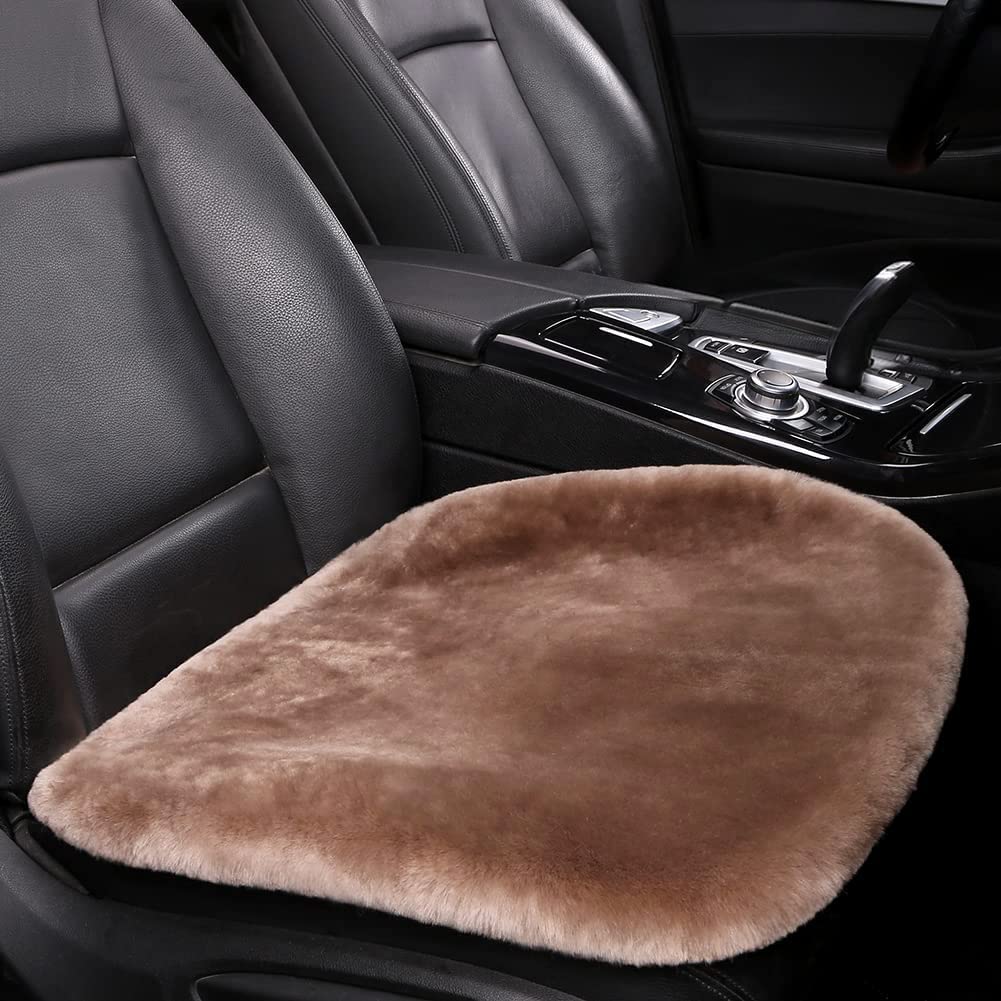 Premium Sheepskin Plush Car Seat Cushion For Comfort-Elektronica/Gadgets-NaLani