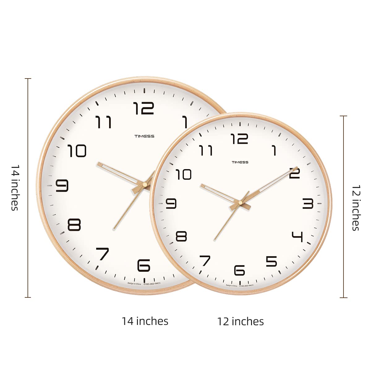 Simple Solid Wood Analogue Wall Clock For Home Decor NALANI