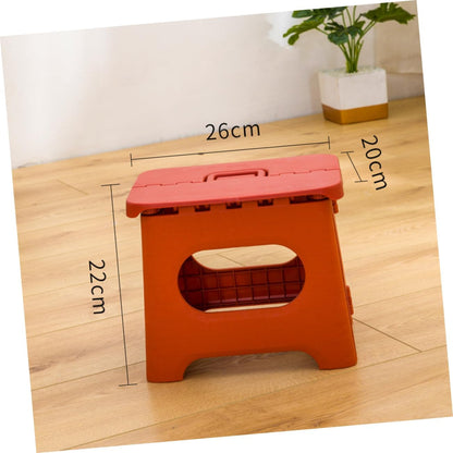 Lightweight Portable Foldable Step Stool With Carry Handle Red Large NALANI
