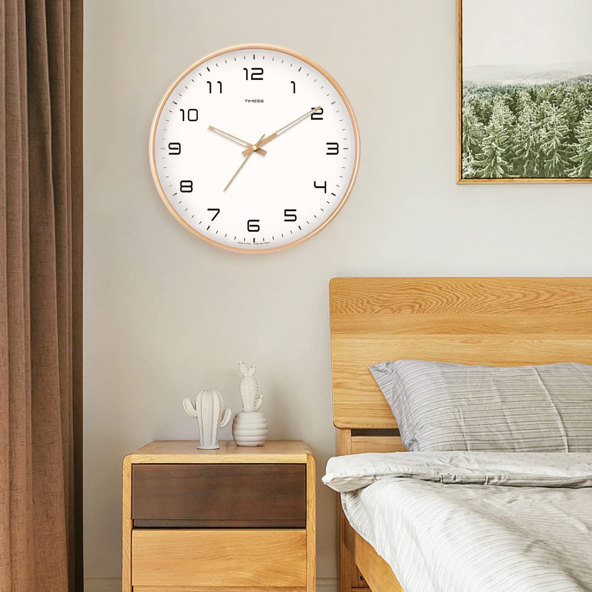 Simple Solid Wood Analogue Wall Clock For Home Decor NALANI