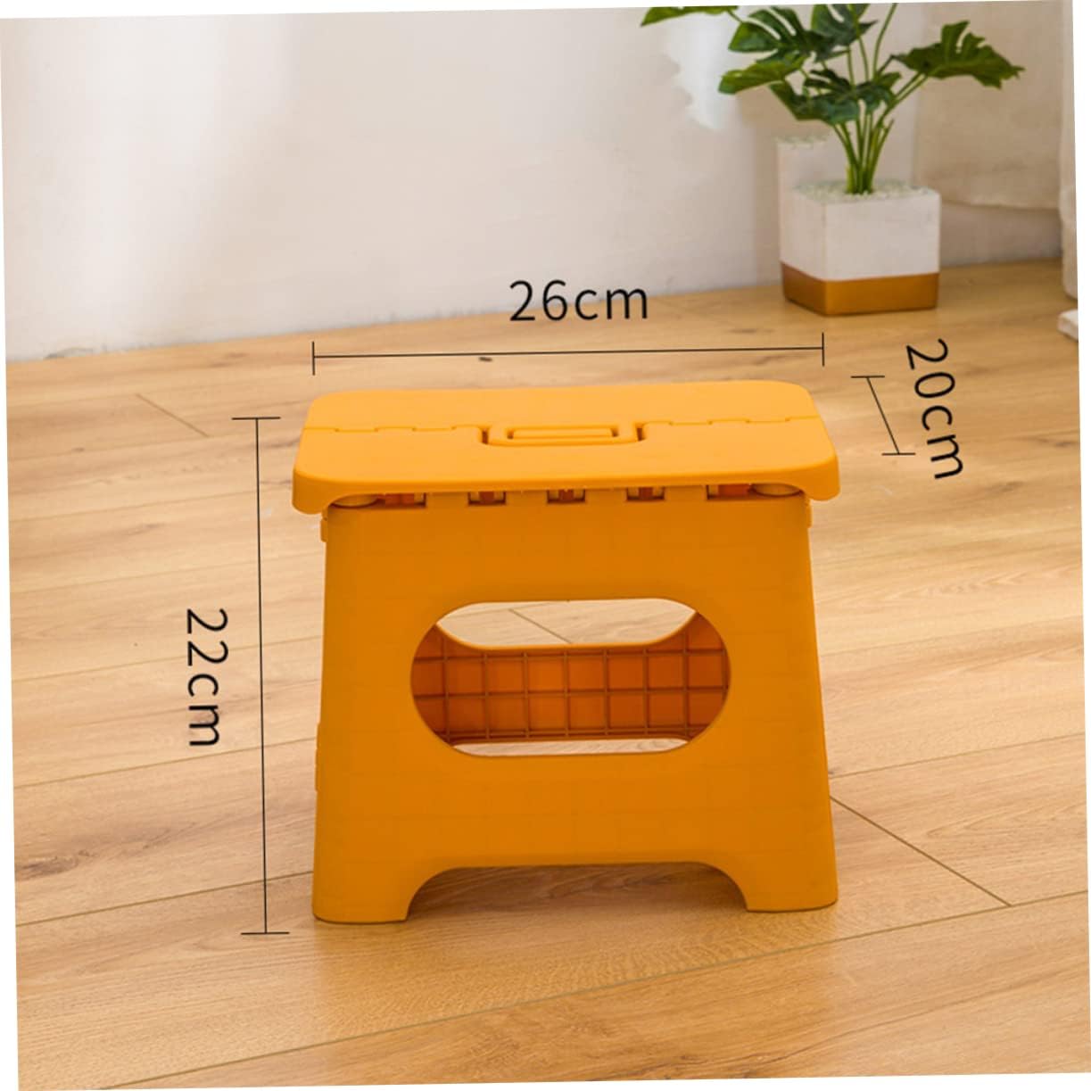 Lightweight Portable Foldable Step Stool With Carry Handle Orange Large NALANI