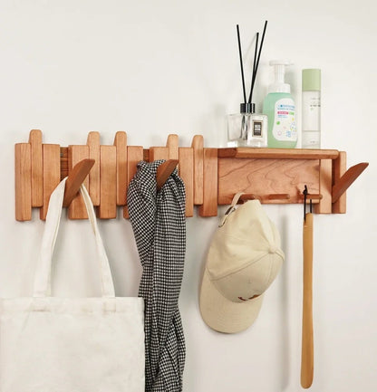 Piano Key Inspired Wall Mounted Coat Rack Solid Wood NALANI